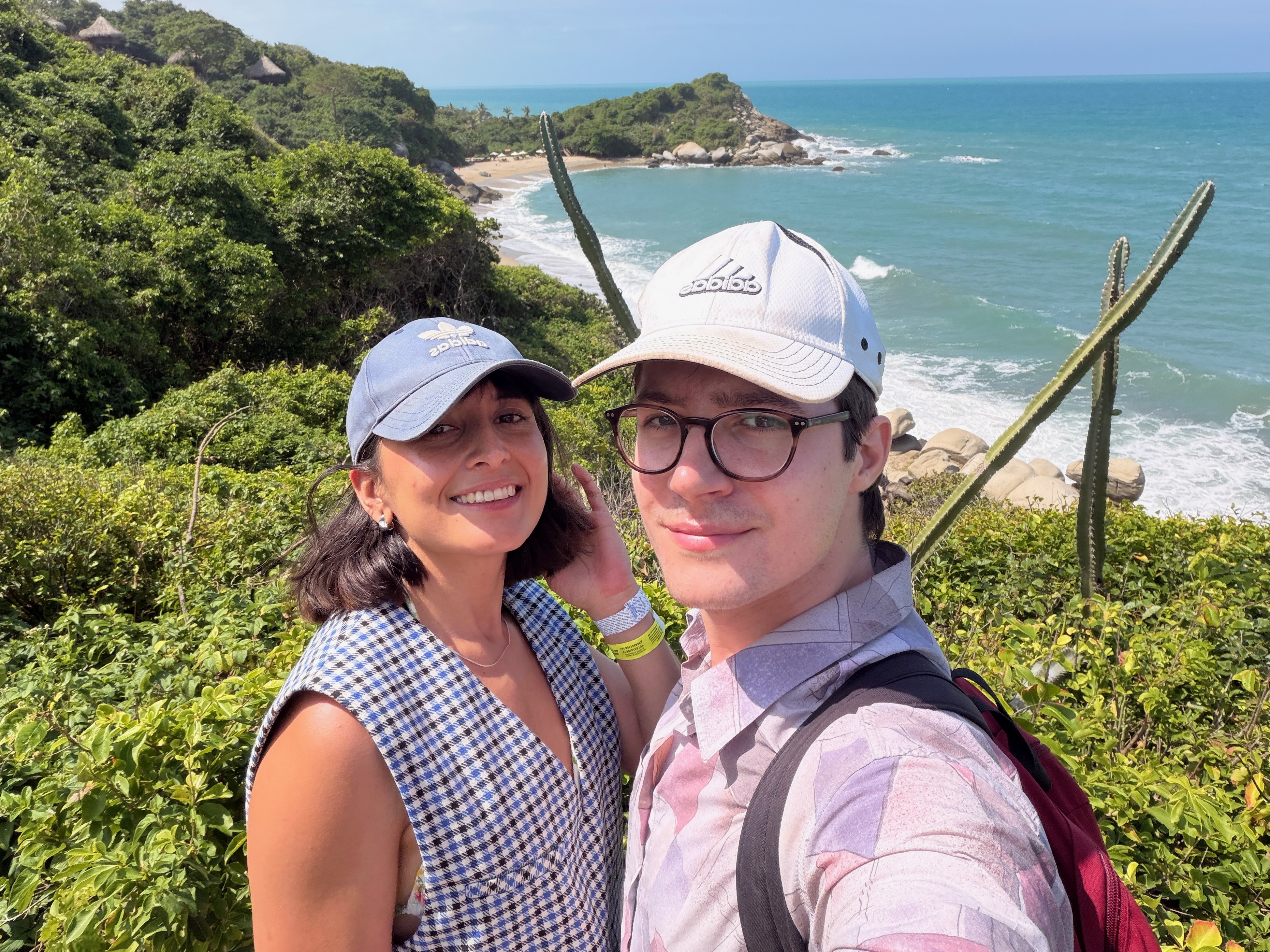 Selfie of a couple in the mountains